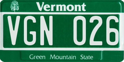 VT license plate VGN026