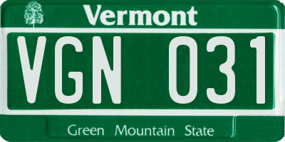 VT license plate VGN031