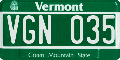 VT license plate VGN035