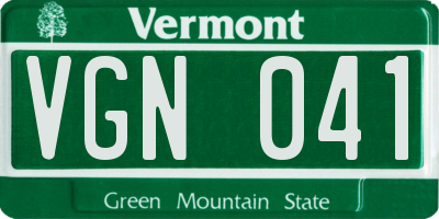 VT license plate VGN041