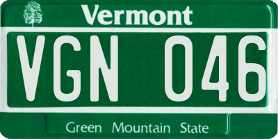 VT license plate VGN046