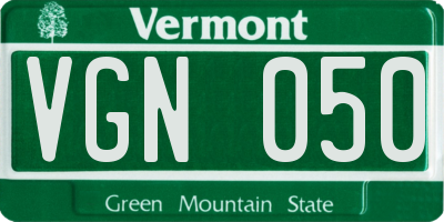 VT license plate VGN050