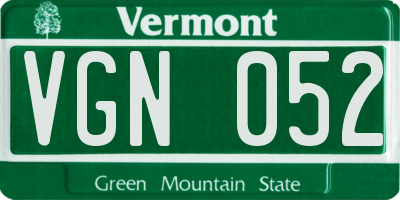 VT license plate VGN052