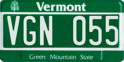 VT license plate VGN055