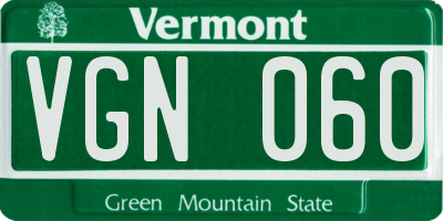 VT license plate VGN060
