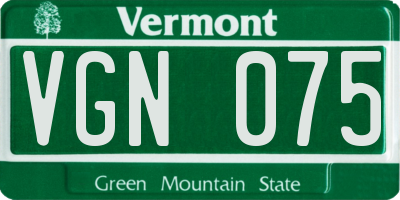 VT license plate VGN075
