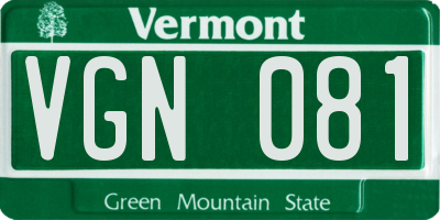 VT license plate VGN081