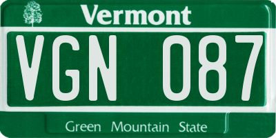 VT license plate VGN087