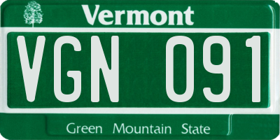 VT license plate VGN091