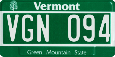 VT license plate VGN094