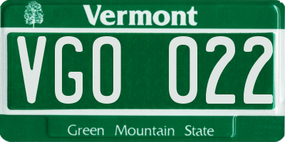 VT license plate VGO022
