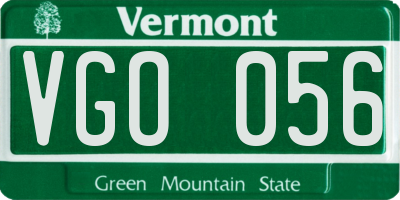 VT license plate VGO056