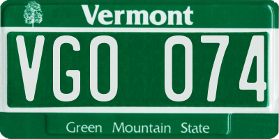 VT license plate VGO074