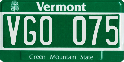 VT license plate VGO075