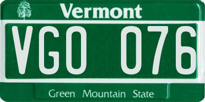 VT license plate VGO076