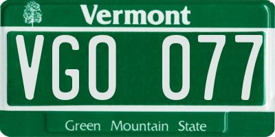 VT license plate VGO077