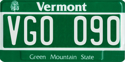 VT license plate VGO090