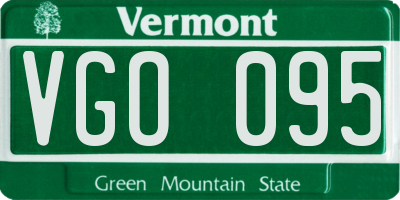 VT license plate VGO095