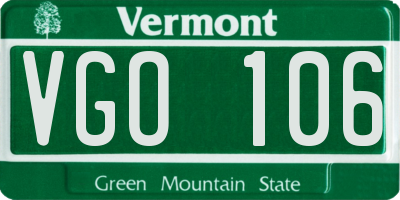 VT license plate VGO106
