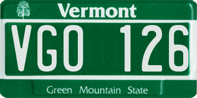 VT license plate VGO126