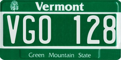 VT license plate VGO128