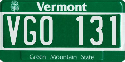 VT license plate VGO131