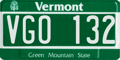 VT license plate VGO132
