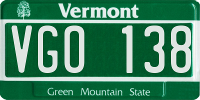 VT license plate VGO138
