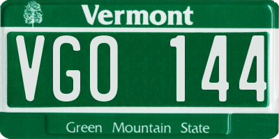 VT license plate VGO144