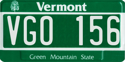 VT license plate VGO156