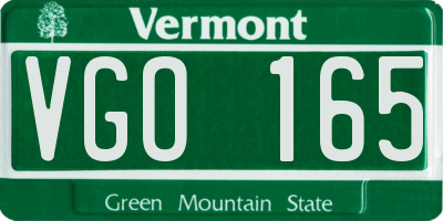 VT license plate VGO165