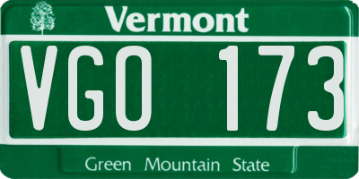 VT license plate VGO173