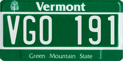 VT license plate VGO191