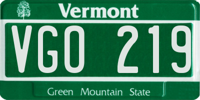 VT license plate VGO219