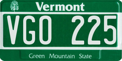 VT license plate VGO225