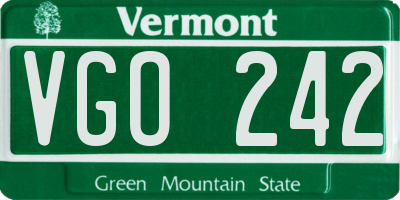 VT license plate VGO242