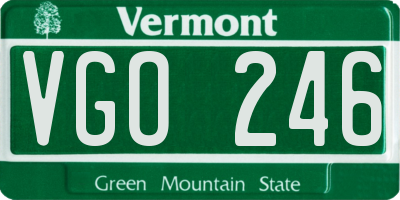 VT license plate VGO246