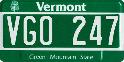 VT license plate VGO247