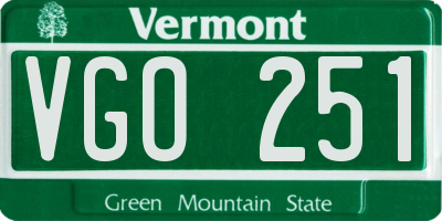 VT license plate VGO251