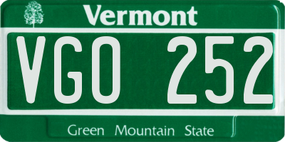 VT license plate VGO252