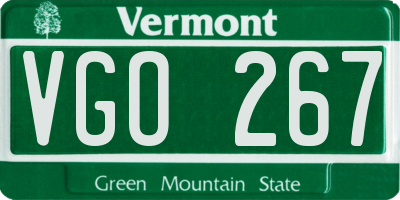 VT license plate VGO267