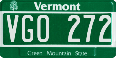 VT license plate VGO272