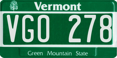 VT license plate VGO278