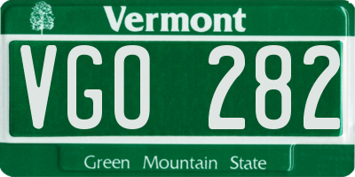 VT license plate VGO282