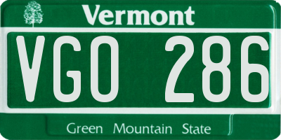 VT license plate VGO286