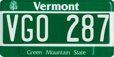 VT license plate VGO287