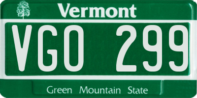 VT license plate VGO299