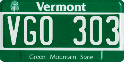 VT license plate VGO303