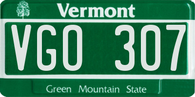 VT license plate VGO307