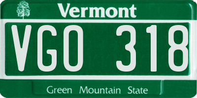 VT license plate VGO318